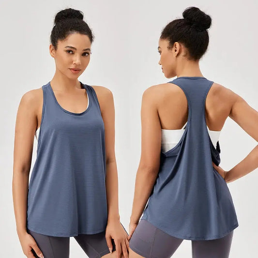 Women Gym Yoga Vest Athletic Fitness Sports Tank Tops Quick Dry Running Blouse Workout Tops Sleeveless Back Yoga Shirts Gym Top My Store