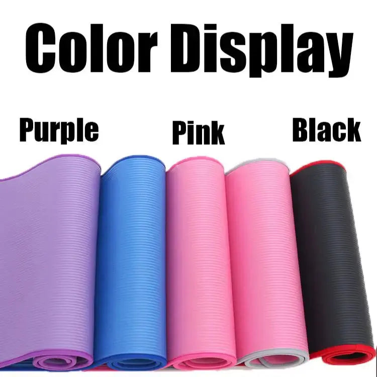 YECOKISO 10MM Extra Thick 183cmX61cm Yoga Mats NRB Non-slip Exercise Mat Fitness Tasteless Pilates Workout Gym Mats with Bandage My Store