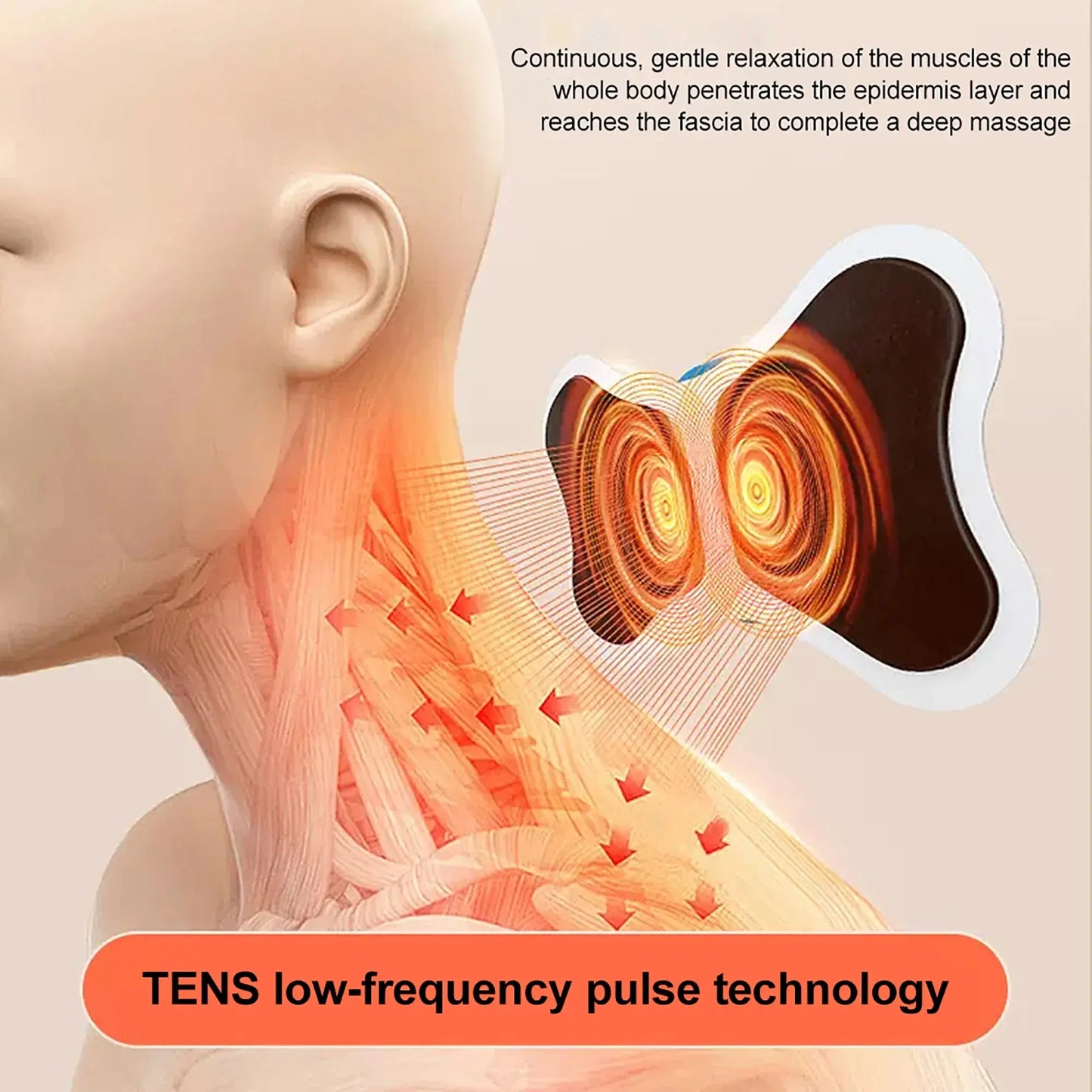 Neck Massager Mini Electric Neck Massage EMS Cervical Back Vertebra Massage Patch 8 Modes Relieve Relax Muscle Fatigue Tools My Store