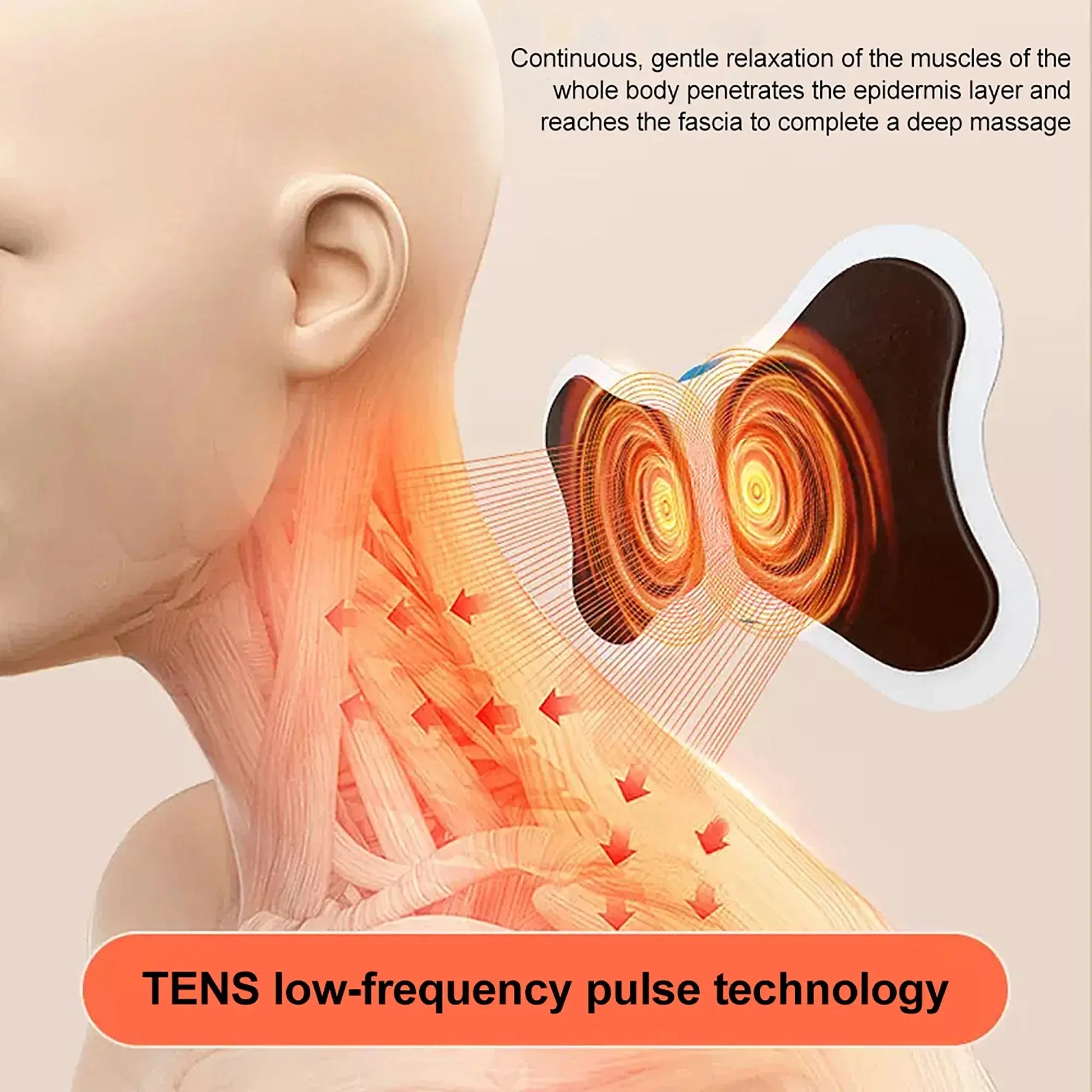 Neck Massager Mini Electric Neck Massage EMS Cervical Back Vertebra Massage Patch 8 Modes Relieve Relax Muscle Fatigue Tools My Store