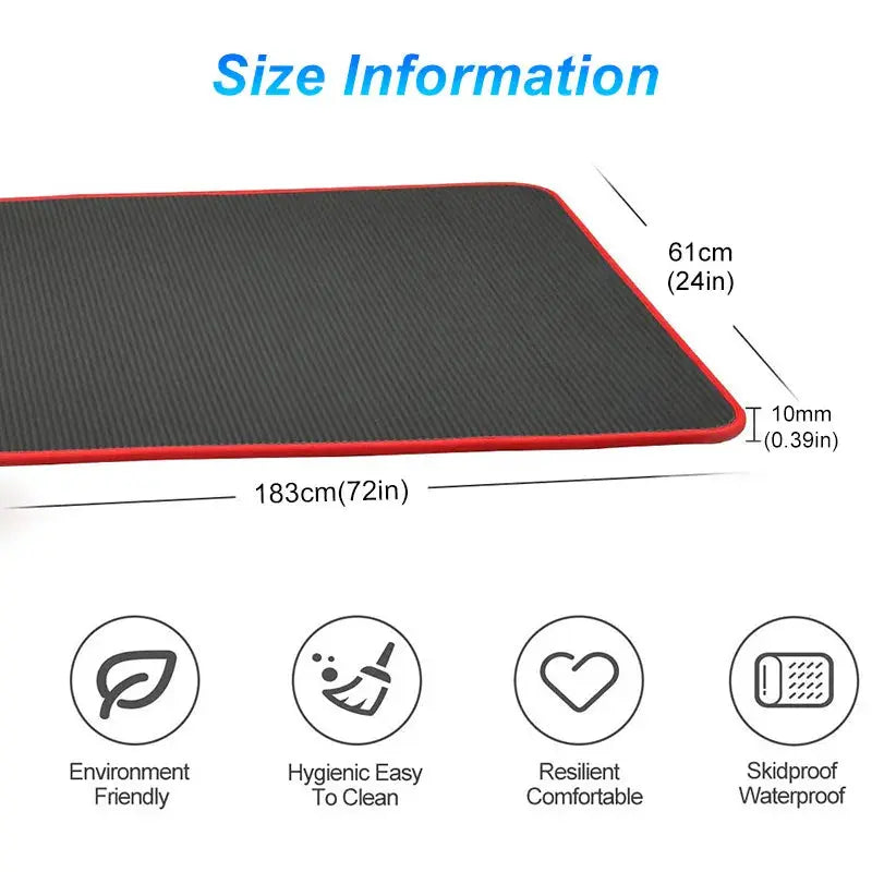 YECOKISO 10MM Extra Thick 183cmX61cm Yoga Mats NRB Non-slip Exercise Mat Fitness Tasteless Pilates Workout Gym Mats with Bandage My Store