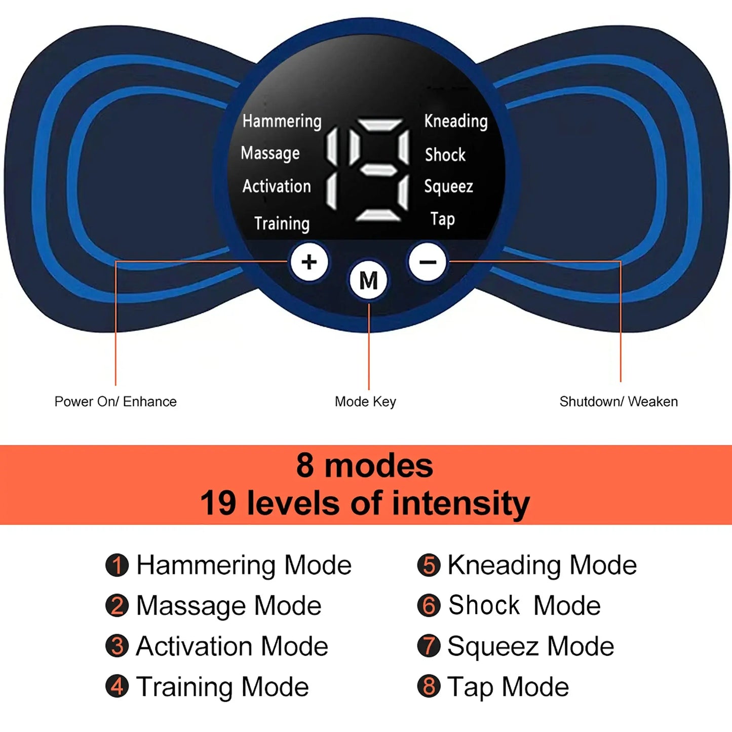 Neck Massager Mini Electric Neck Massage EMS Cervical Back Vertebra Massage Patch 8 Modes Relieve Relax Muscle Fatigue Tools My Store