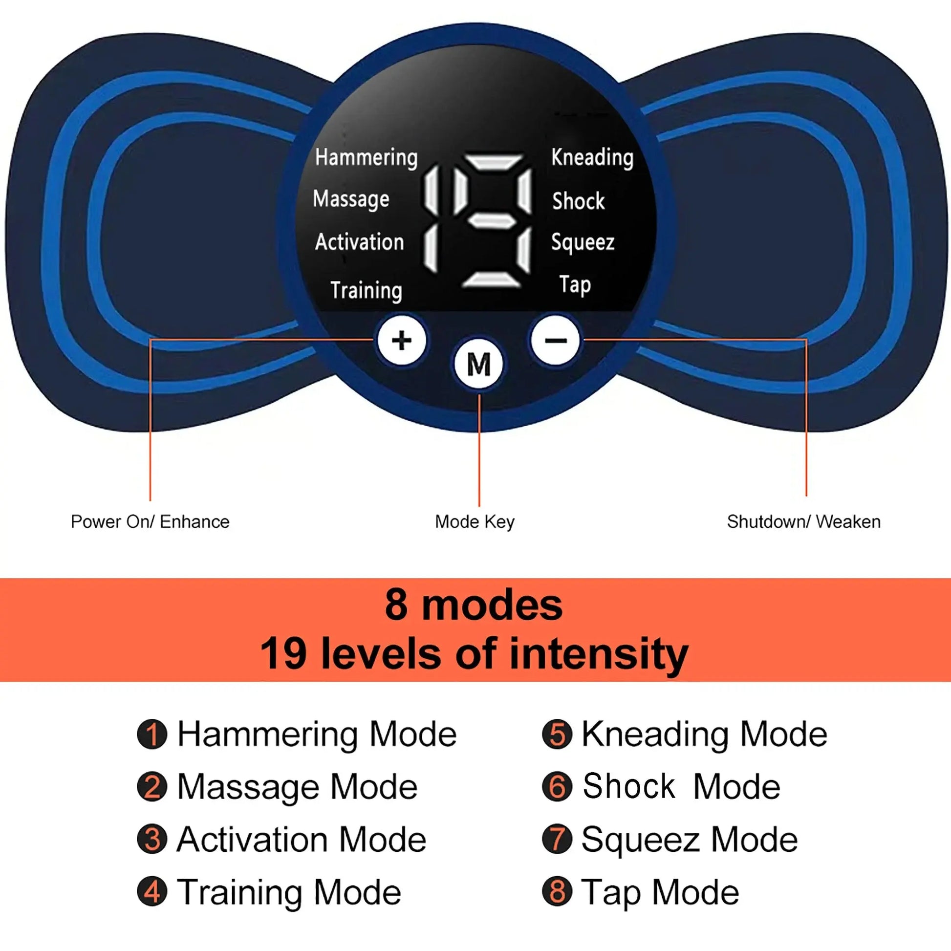 Neck Massager Mini Electric Neck Massage EMS Cervical Back Vertebra Massage Patch 8 Modes Relieve Relax Muscle Fatigue Tools My Store