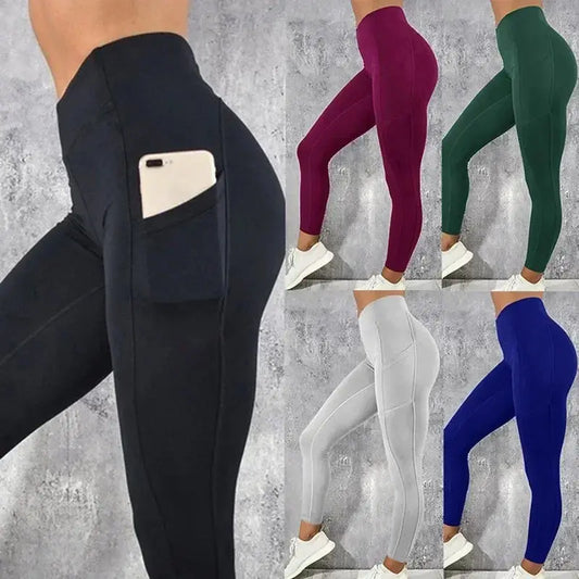 Yoga Fitness Women Leggings High Waist Tights with Pocket Gym Workout Running Stretchy Sexy Butt Liftting Casual Skinny Pants My Store